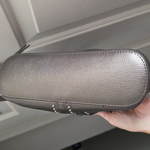 Brighton Grey Leather Studded Crossbody - Picture 10 of 16